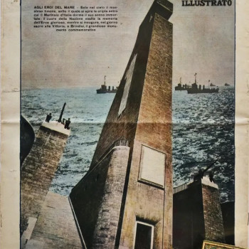 Pagina de "Il Mattino Illustrato" sulla inaugurazione del Monumento al Marinaio d'Italia "Agli Eroi del Mare", novembre 1933